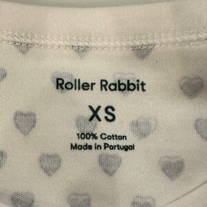 Roller Rabbit XS White Top with Gray Heart Print
